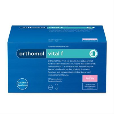 Купить orthomol vital f (ортомол витал ф), двойное саше (таблетка+капсула), 30 шт бад в Арзамасе