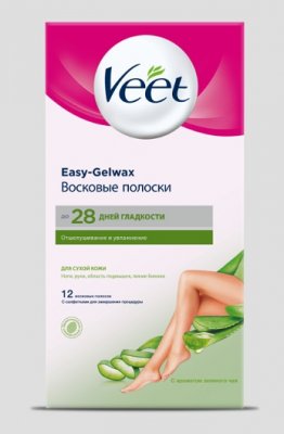 Купить veet easy-gelwax (вит) восковые полоски для сухой кожи с алоэ вера, 12 шт в Арзамасе
