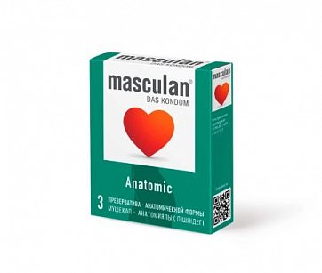 Masculan (Маскулан) Презервативы облегающей анатомической формы Anatomic, 3 шт