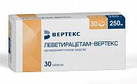 Купить леветирацетам-вертекс, таблетки покрытые пленочной оболочкой 250 мг, 30 шт в Арзамасе