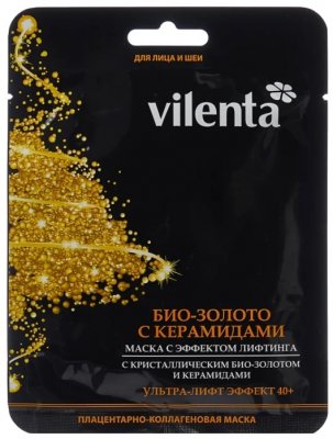 Купить vilenta (вилента) маска для лица и шеи тканевая эффект лифтинга с био-золотом керамиды в Арзамасе