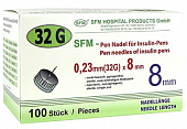 Купить иглы sfm для для инсулиновых инжекторов (пен ручек) 32g (0,23мм х 8мм) 100 шт в Арзамасе