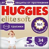 Купить huggies (хаггис) трусики elitesoft 5, 12-17кг 34 шт в Арзамасе