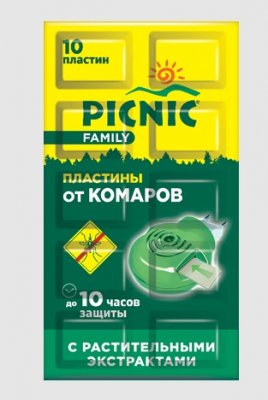 Купить пикник (picnic) family пластилки от комаров, 10 шт в Арзамасе