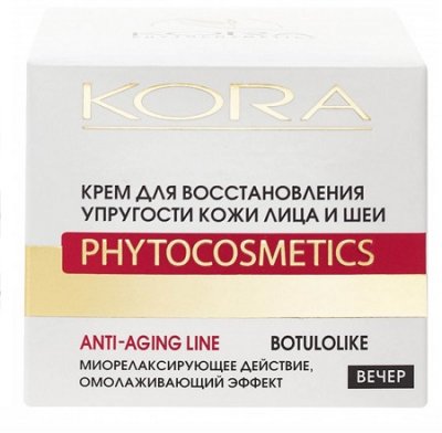 Купить kora (кора) крем для восстановления упругости кожи лица и шеи с эффектом ботокса 50мл в Арзамасе