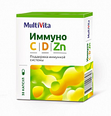 Купить multivita (мультивита) иммуно с,d,zn, капсулы 30шт бад в Арзамасе