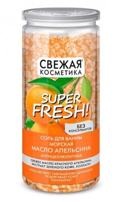 Купить фитокосметик свежая косметика соль для ванны морская антицеллюлитная с маслом апельсина, 480г в Арзамасе