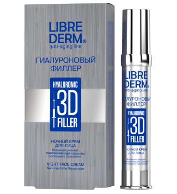 Купить librederm (либридерм) гиалуроновый 3д филлер крем ночной для лица, 30мл в Арзамасе