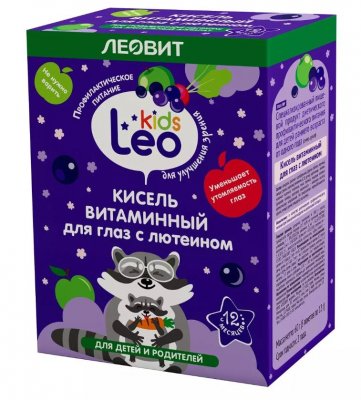 Купить кисель леовит leo kids для детей витаминный для глаз с лютеином, пакет 12г, 5 шт в Арзамасе