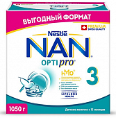 Купить nan 3 optipro (нан) смесь сухая для детей с 12 месяцев, 1050г в Арзамасе